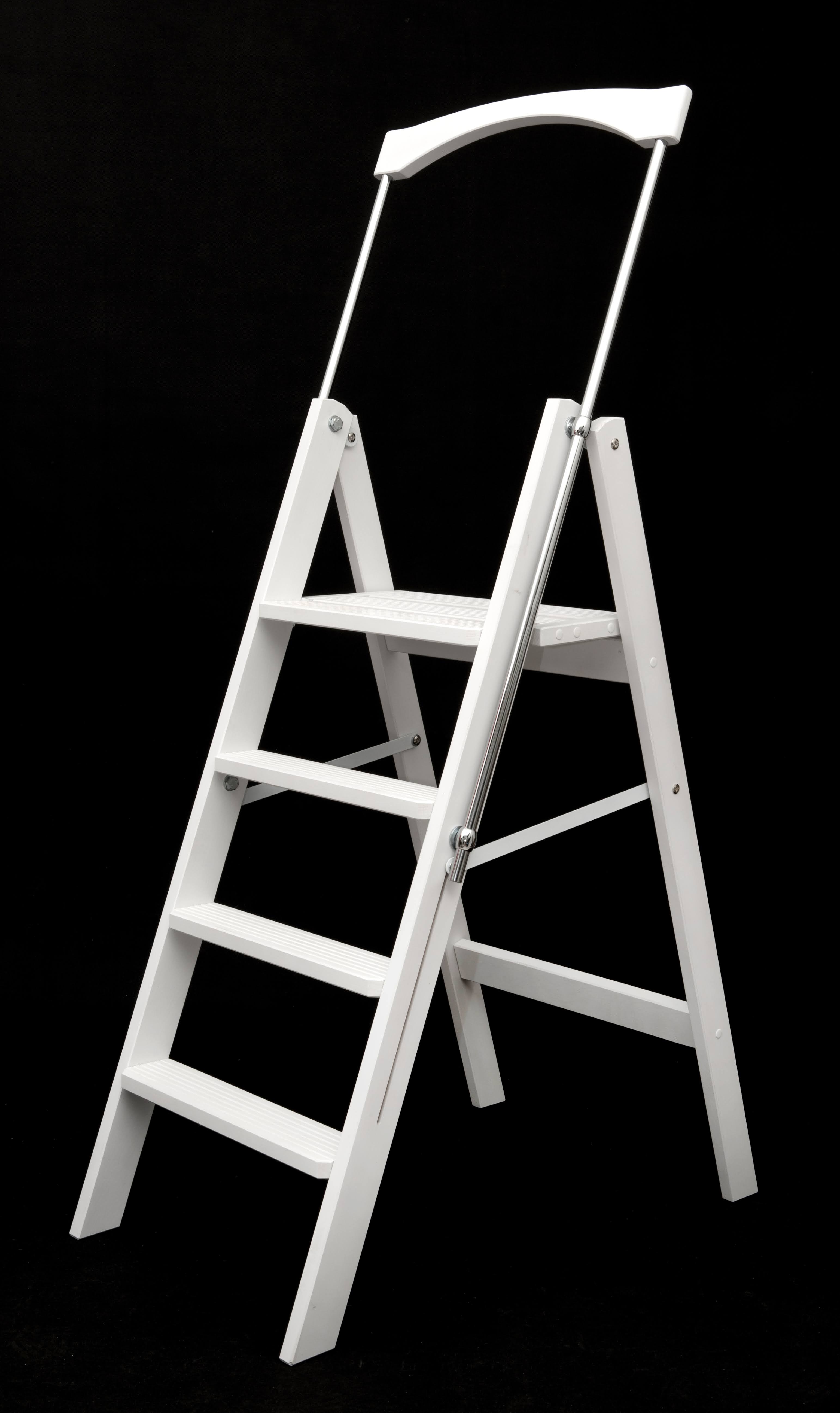 Стремянка деревянная Hoz-Block Серж 4 ступени Белая (арт. СДР-4Б) от магазина ЛесКонПром.ру