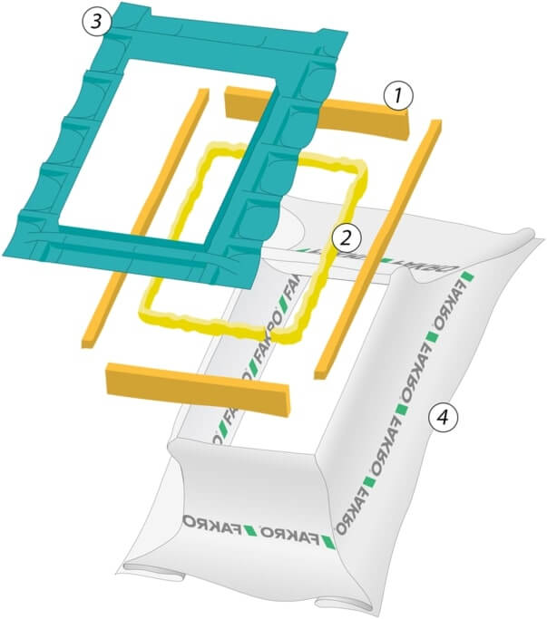 Комплект гидро-пароизоляционных окладов FAKRO XDK-RU 02 55х98 от магазина ЛесКонПром.ру