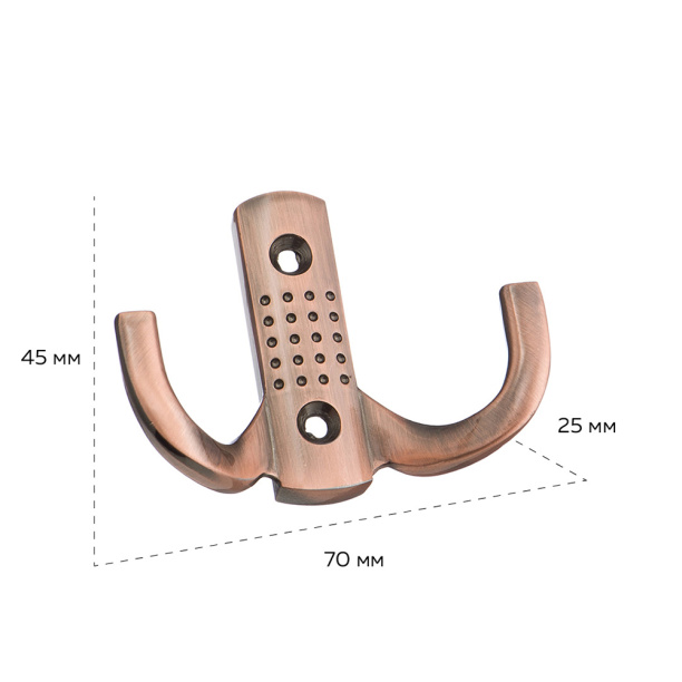 Крючок мебельный KERRON 0061 медь от магазина ЛесКонПром.ру
