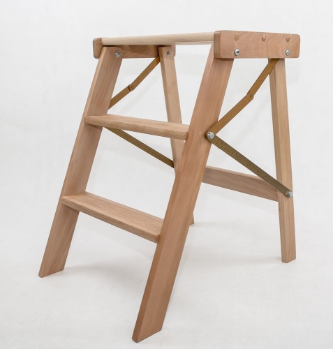 Стремянка-табурет деревянная Hoz-Block Джексон 3 ступени Светлая (арт. СДТД-3С) от магазина ЛесКонПром.ру