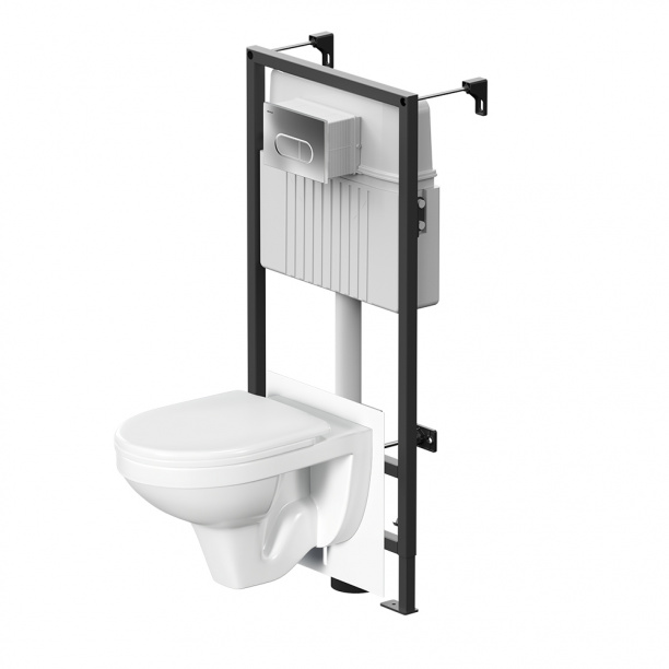 Инсталляция Damixa Jupiter с унитазом, сиденьем, кнопкой хром от магазина ЛесКонПром.ру