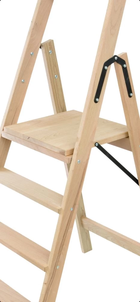 Стремянка деревянная односторонняя со ступенями Hoz-Block Электрик 4 ступени (арт. СДЭ-4) от магазина ЛесКонПром.ру