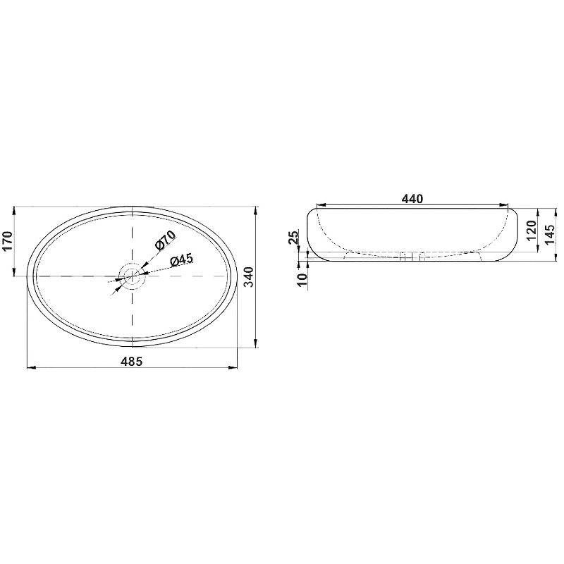 Раковина-чаша Melana 49 MLN-320317 Белая от магазина ЛесКонПром.ру