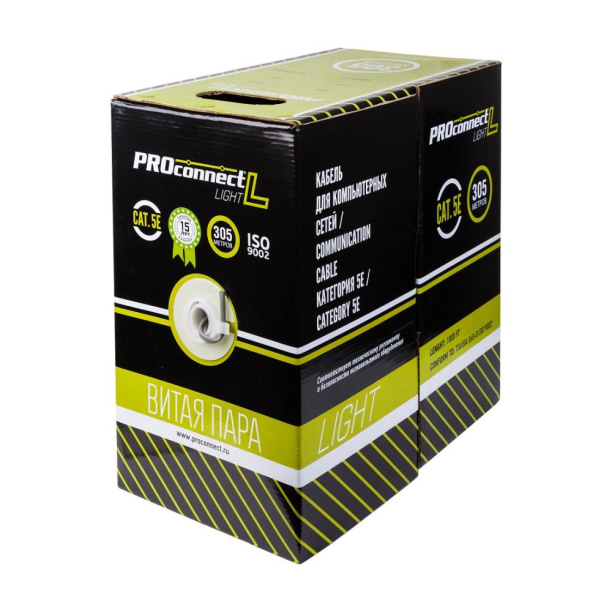 Кабель компьютерный UTP Cat5e 24AWG ССA от магазина ЛесКонПром.ру