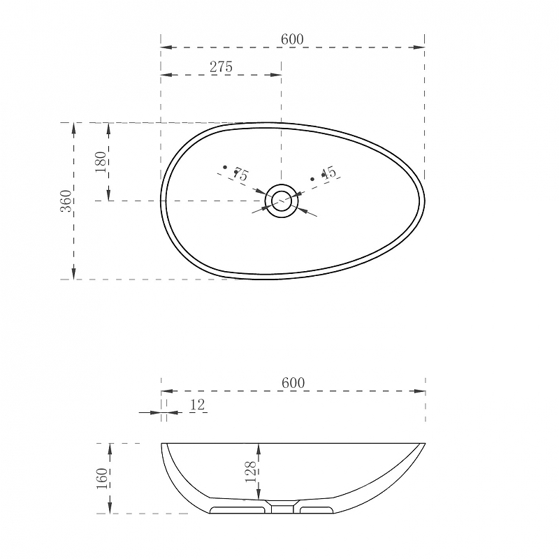 Раковина-чаша Abber Kristall 60 AT2811Amber Желтая от магазина ЛесКонПром.ру