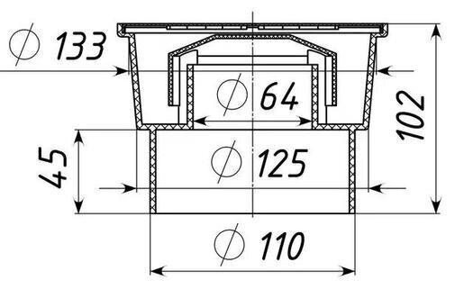 Воронка кровельная ТАТПОЛИМЕР ТП-10.100/6-Э двухуровневая от магазина ЛесКонПром.ру