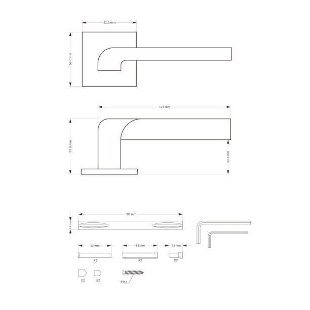 Ручки дверные NEODECO Flame EN графит от магазина ЛесКонПром.ру