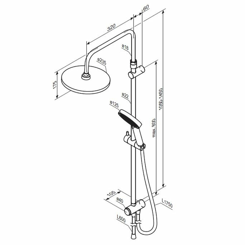 Душевая система Damixa Apollo 947000000 Хром от магазина ЛесКонПром.ру