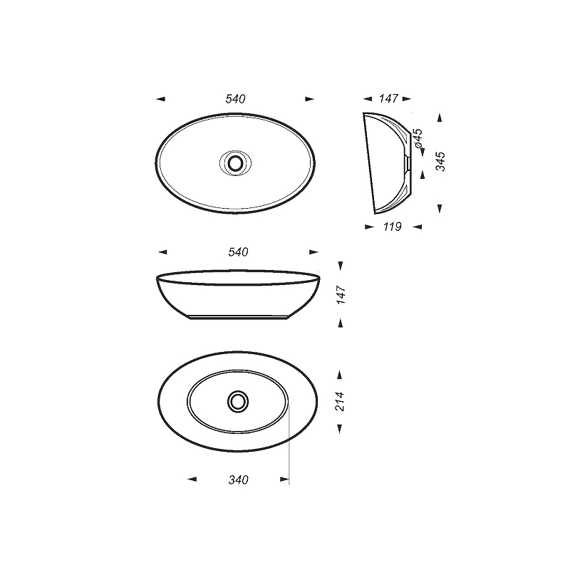 Раковина-чаша Sanita Luxe Ringo Cut 53 RNGSLWB01C Белая от магазина ЛесКонПром.ру
