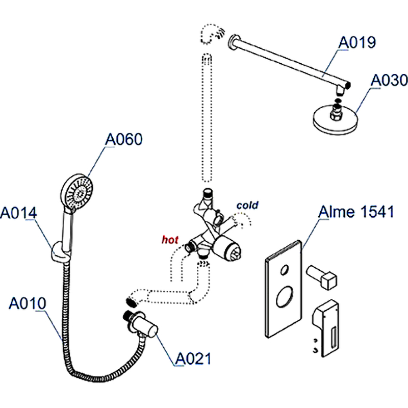 Душевая система WasserKRAFT Alme A14130 Хром от магазина ЛесКонПром.ру