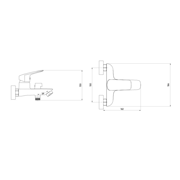 Смеситель для ванны FLUMEN DESIGN Rimini хром от магазина ЛесКонПром.ру