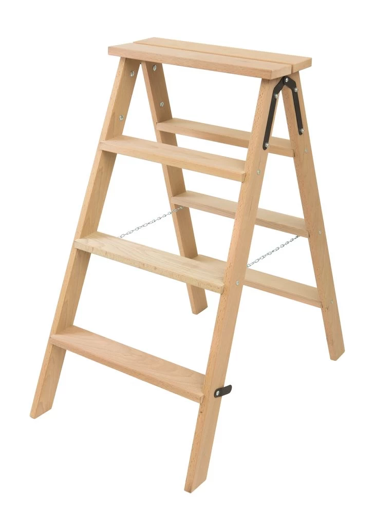 Стремянка двухсторонняя деревянная со ступенями Hoz-Block Штукатур 2x4 ступени (арт. СДДШ-4) от магазина ЛесКонПром.ру