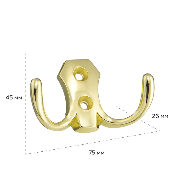Крючок мебельный KERRON 0020 латунь от магазина ЛесКонПром.ру