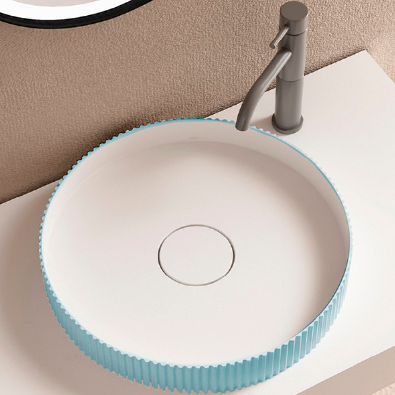 Раковина-чаша Abber Stein 40 AS2604Blau Голубая от магазина ЛесКонПром.ру