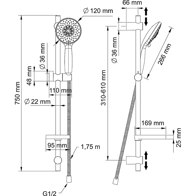 Душевой гарнитур Swedbe Calypso 5079 Хром от магазина ЛесКонПром.ру
