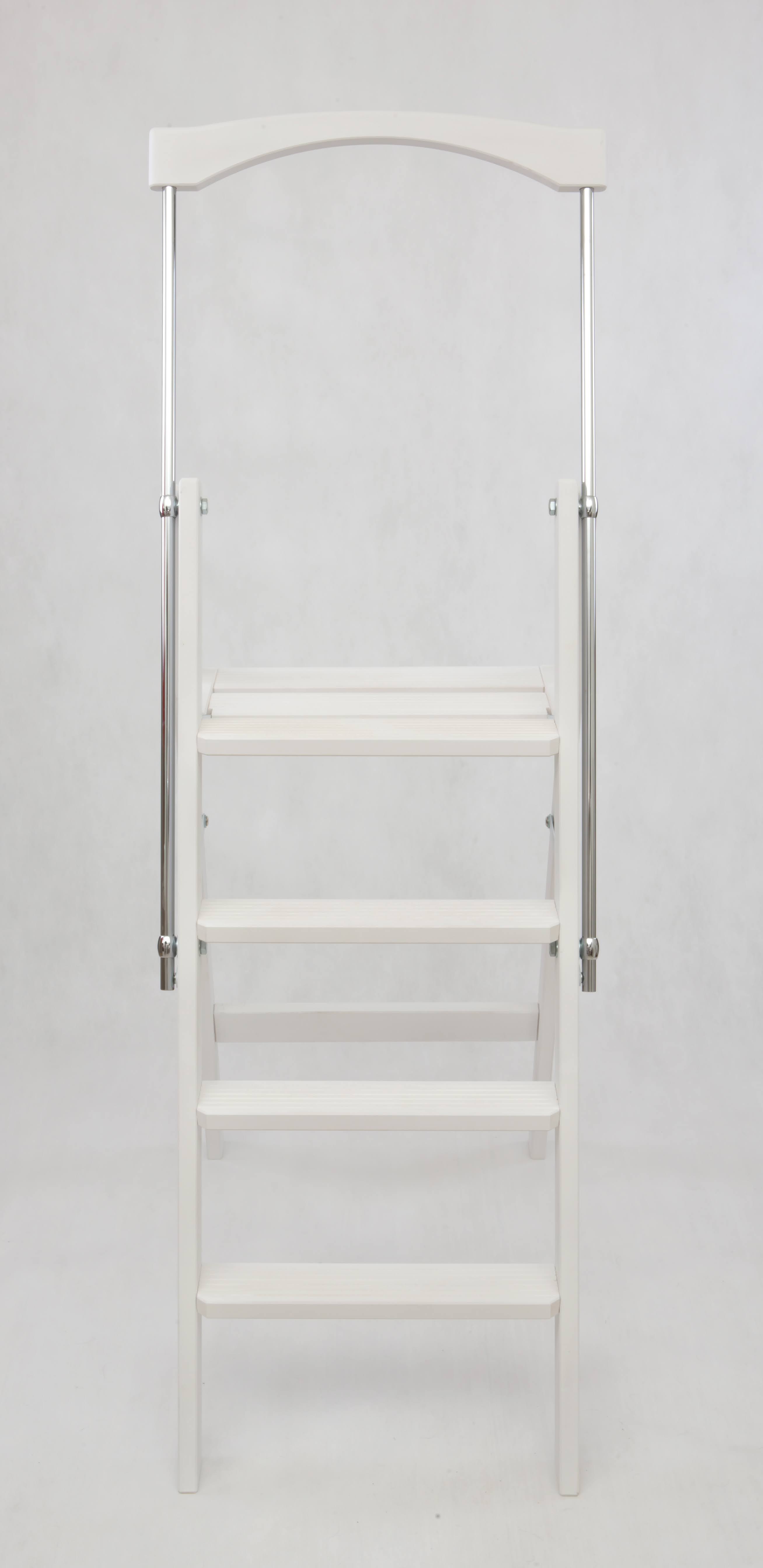 Стремянка деревянная Hoz-Block Серж 4 ступени Белая (арт. СДР-4Б) от магазина ЛесКонПром.ру