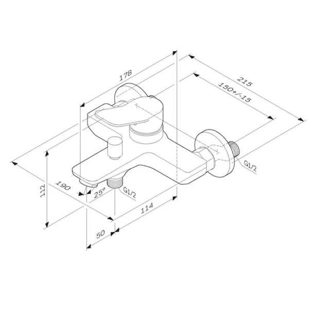 Смеситель для ванны AM.PM X-Joy белый от магазина ЛесКонПром.ру