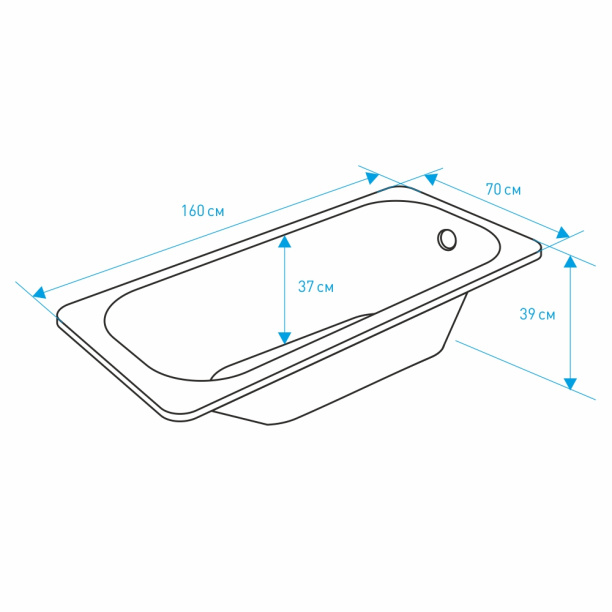 Ванна стальная FLUMEN EMS 160x70x39 см от магазина ЛесКонПром.ру
