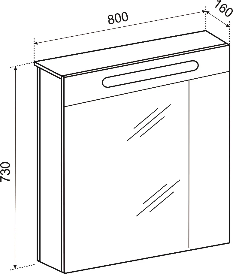 Зеркало-шкаф Emmy Сигма 80 с подсветкой от магазина ЛесКонПром.ру