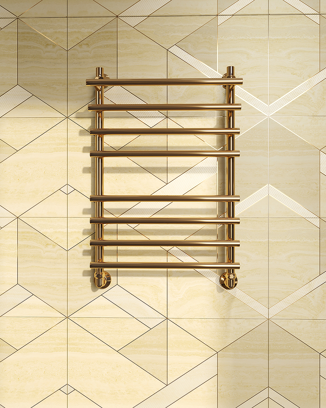 Водяной полотенцесушитель EWRIKA Медея Pr 80x50 Золото от магазина ЛесКонПром.ру