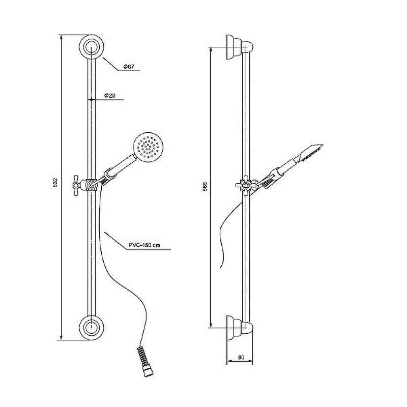 Душевой гарнитур Paini Bologna BLCR121 Хром от магазина ЛесКонПром.ру