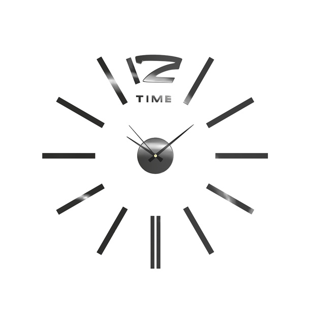 Часы-наклейки d60 см чёрный от магазина ЛесКонПром.ру