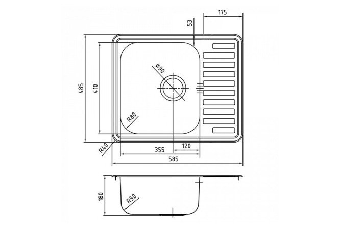 Мойка врезная IDDIS Strit 80550576 от магазина ЛесКонПром.ру
