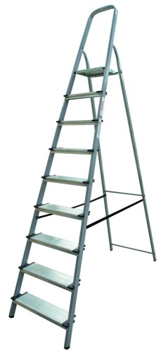 Стремянка стальная с широкой ступенью Новая Высота 9 ступеней (арт. 1137109) от магазина ЛесКонПром.ру