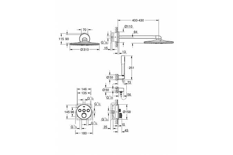 Душевая система Grohe SmartControl 34709000 Хром от магазина ЛесКонПром.ру