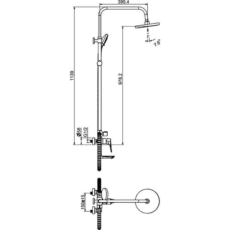Душевая система Maxonor MN2473 Хром от магазина ЛесКонПром.ру
