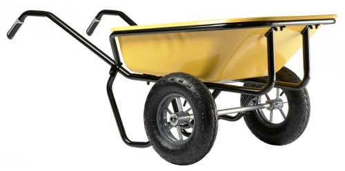 Тачка двухколесная Haemmerlin Cargo Twin 160 л MP GRR , окрашенный кузов, пневмо колеса-подшипник, (1092G) 301610701 от магазина ЛесКонПром.ру