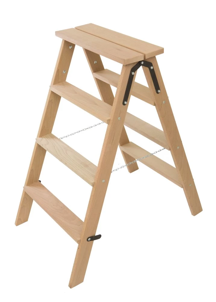 Стремянка двухсторонняя деревянная со ступенями Hoz-Block Штукатур 2x4 ступени (арт. СДДШ-4) от магазина ЛесКонПром.ру