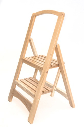 Стремянка деревянная с широкими ступенями Hoz-Block Микки 2 ступени Светлая (арт. СДМ-2С) от магазина ЛесКонПром.ру