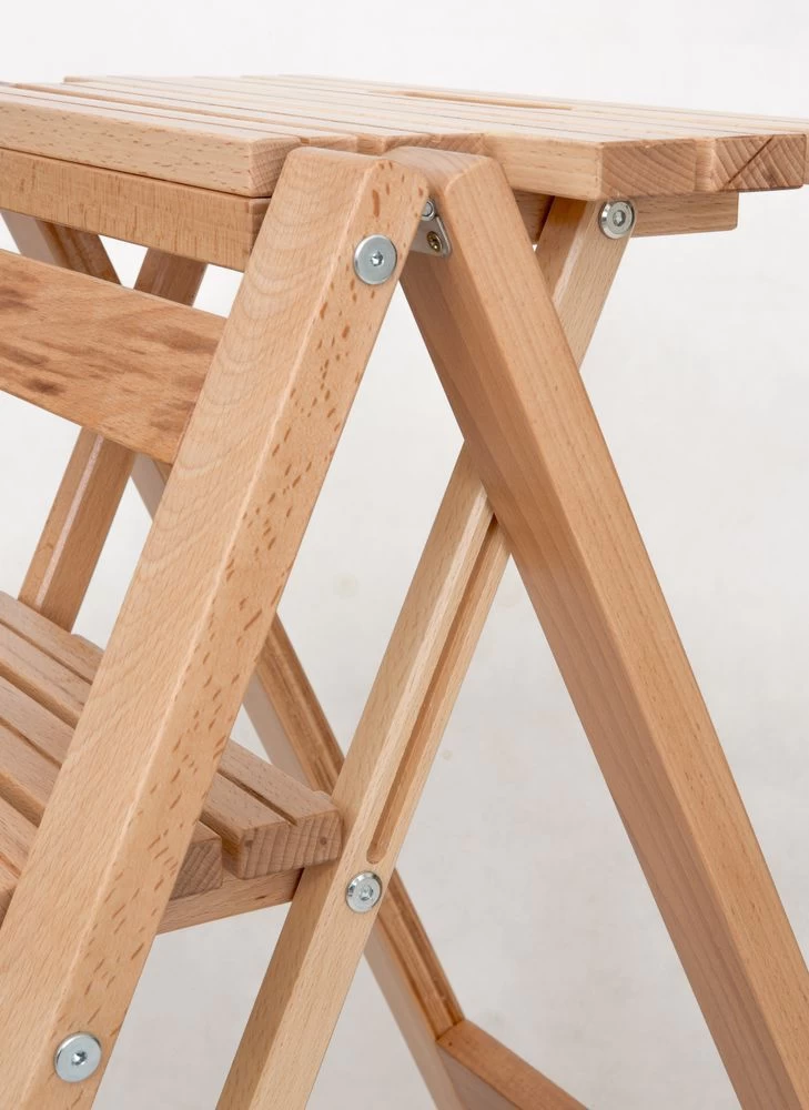 Стремянка-табурет деревянная с широкими ступенями Hoz-Block Микки 3 ступени Светлая (арт. СДМТ-3С) от магазина ЛесКонПром.ру