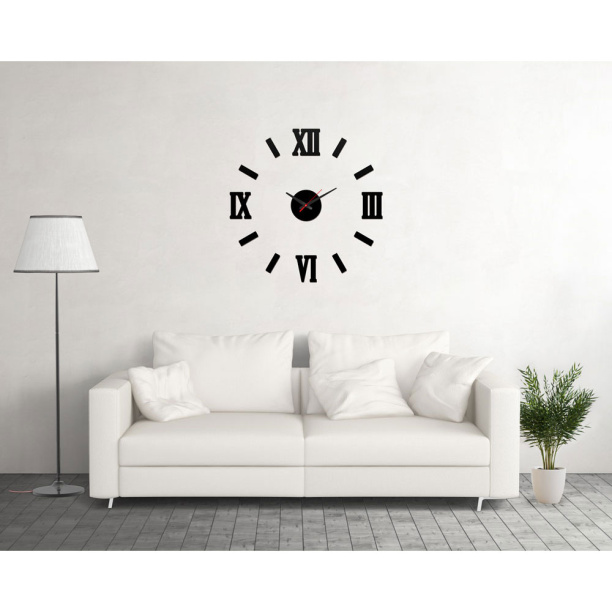 Часы-наклейка Римские d70 см черные от магазина ЛесКонПром.ру
