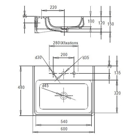 Раковина Jacob Delafon Fit 60 E1188-00 Белый от магазина ЛесКонПром.ру