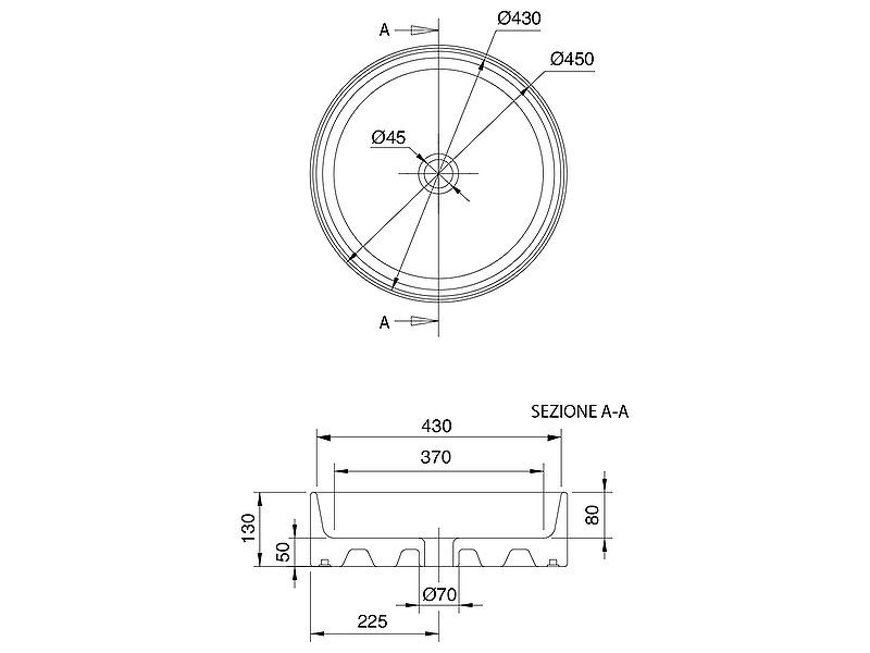 Раковина-чаша Scarabeo Thin Line 45 8029 Белая от магазина ЛесКонПром.ру