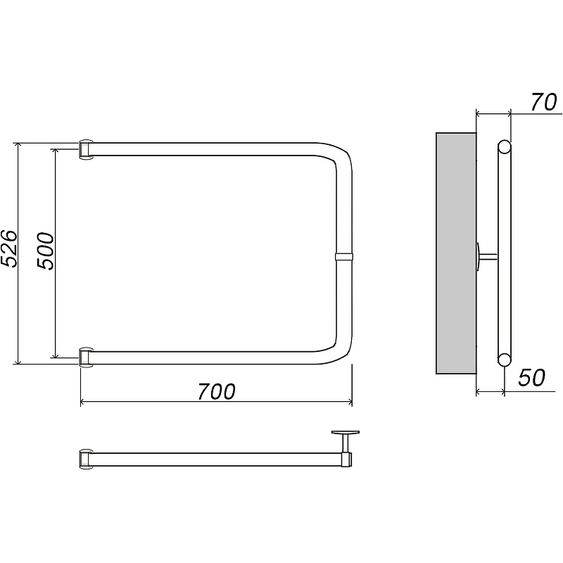 Водяной полотенцесушитель Grota Modesto 50х70 Хром от магазина ЛесКонПром.ру