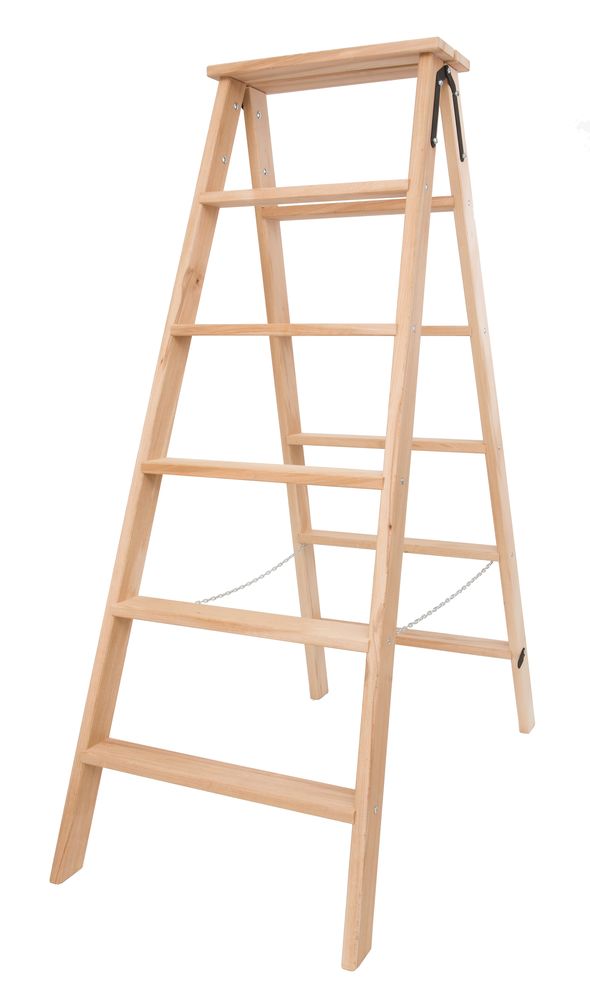Стремянка двухсторонняя деревянная со ступенями Hoz-Block Штукатур 2x8 ступеней (арт. СДДШ-8) от магазина ЛесКонПром.ру