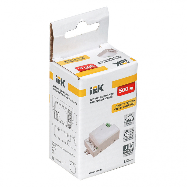 Датчик движения IEK 500 Вт микроволновый встраиваемый от магазина ЛесКонПром.ру