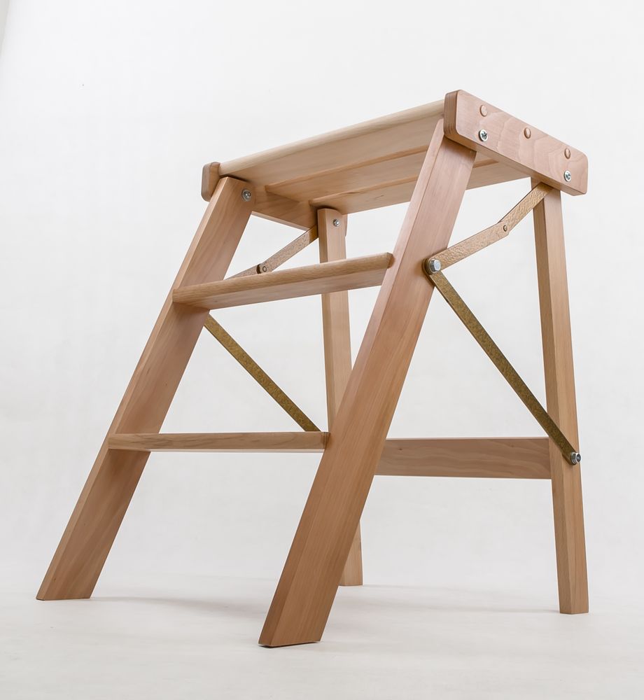 Стремянка-табурет деревянная Hoz-Block Джексон 3 ступени Светлая (арт. СДТД-3С) от магазина ЛесКонПром.ру