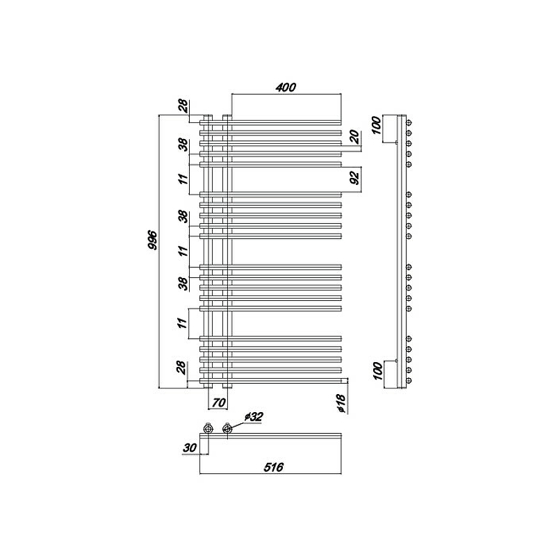 Водяной полотенцесушитель Ravak Style 50х100 X04000083650 Хром от магазина ЛесКонПром.ру