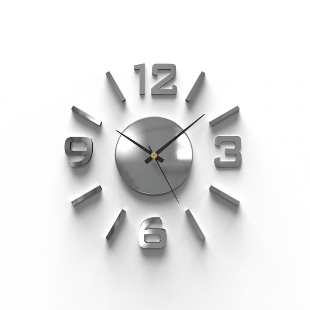 Часы-наклейки d35 см хром от магазина ЛесКонПром.ру