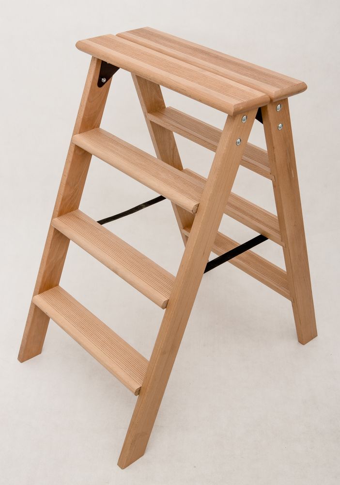 Стремянка двухсторонняя деревянная Hoz-Block Марк 5 ступеней Венге (арт. ДДС-5В) от магазина ЛесКонПром.ру