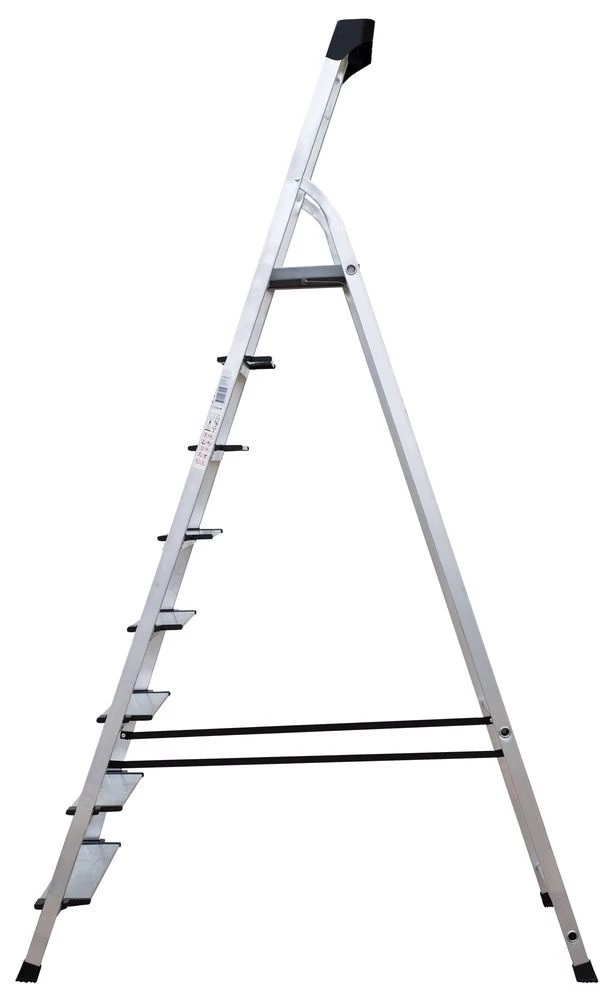 Стремянка алюминиевая с широкой ступенью и органайзером Новая Высота 8 ступеней (арт. 2118108) от магазина ЛесКонПром.ру
