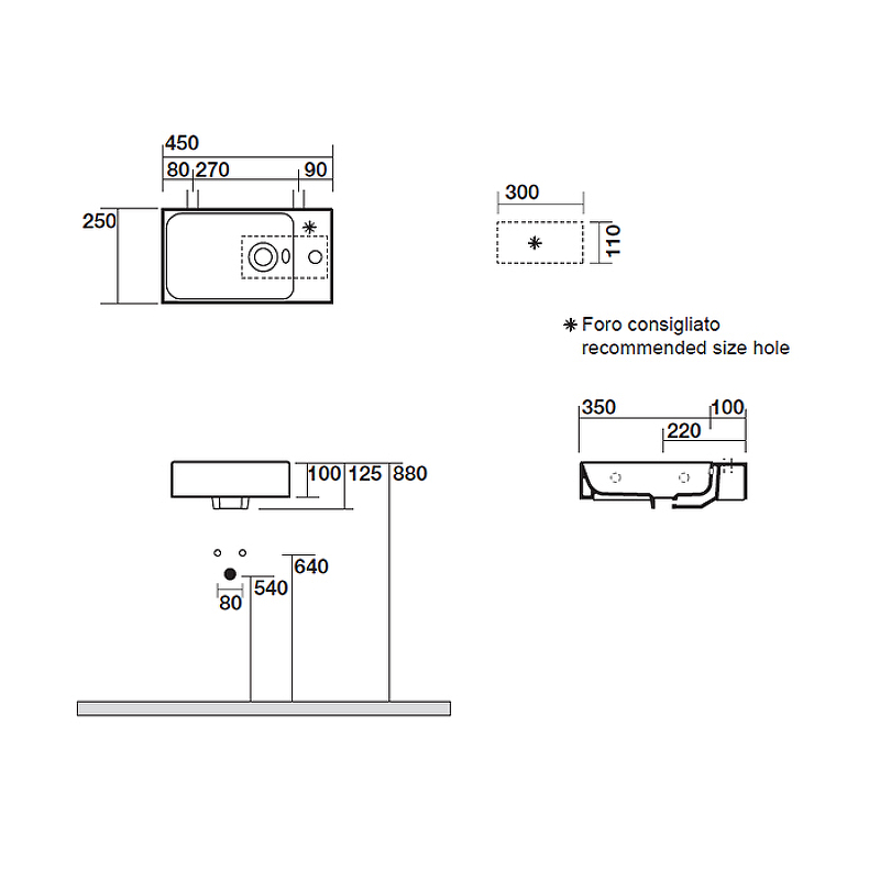 Раковина Kerasan Cento 45 353701R*1 Белая от магазина ЛесКонПром.ру