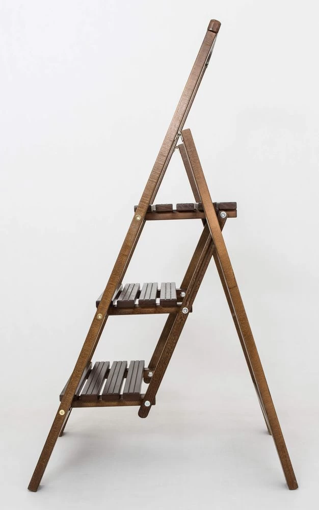 Стремянка деревянная с широкими ступенями Hoz-Block Микки 4 ступени Черная (арт. СДМ-4Ч) от магазина ЛесКонПром.ру