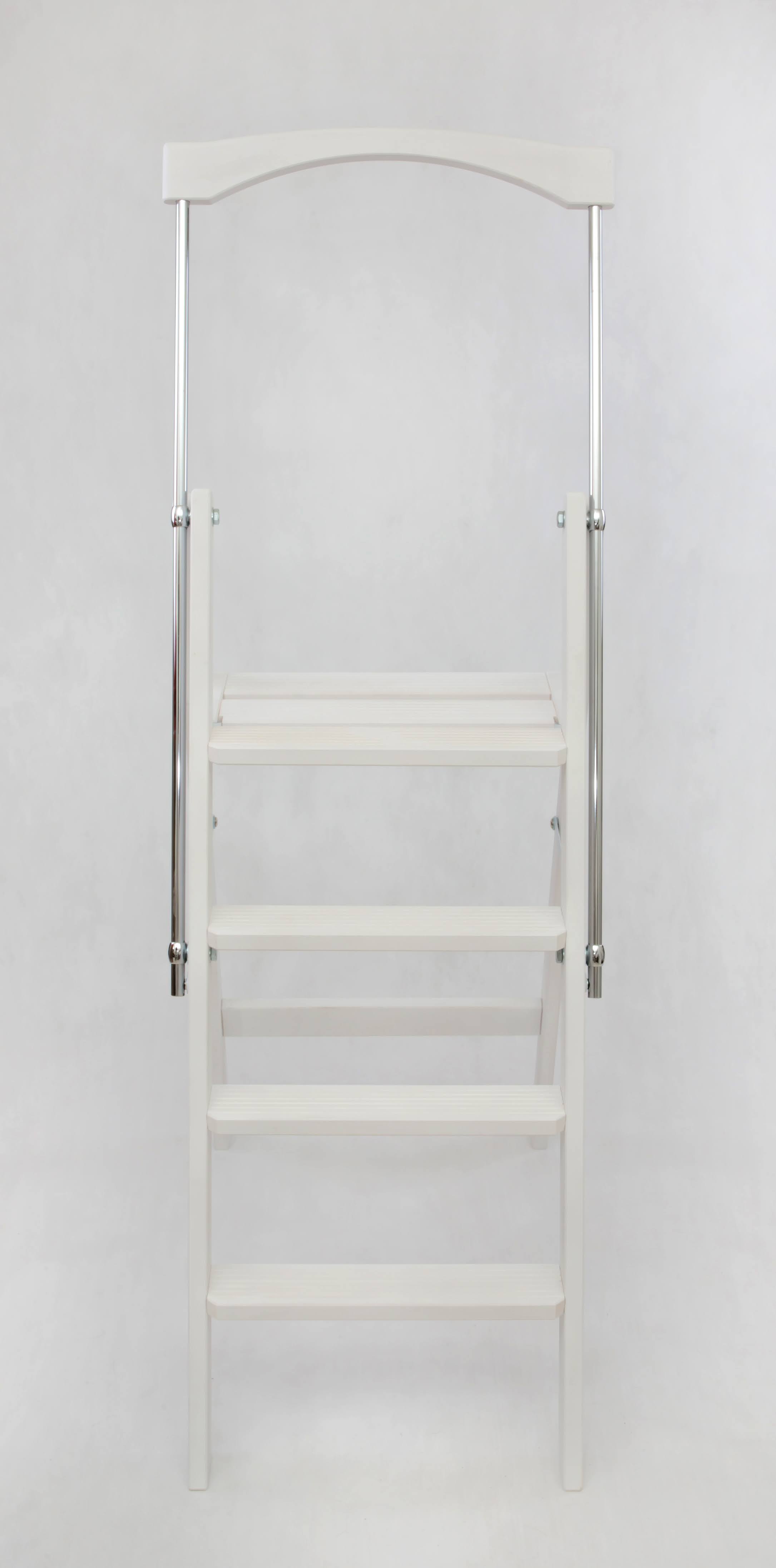 Стремянка деревянная Hoz-Block Серж 4 ступени Белая (арт. СДР-4Б) от магазина ЛесКонПром.ру