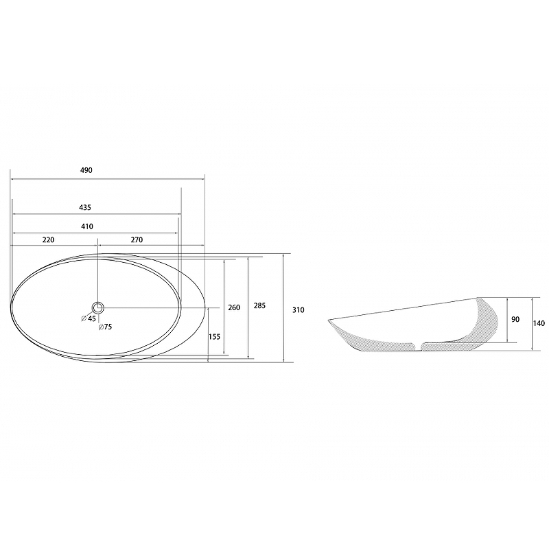 Раковина-чаша Abber Bequem 49 AC2107MB Черная матовая от магазина ЛесКонПром.ру