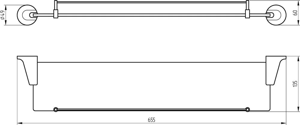 Полка Veragio Oscar OSC-5211.BR бронза от магазина ЛесКонПром.ру